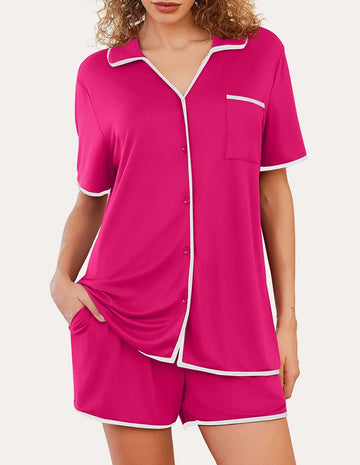 ekouaer-pajama-sets-schlafanzug-kontrast-mit-knopfleiste image 6