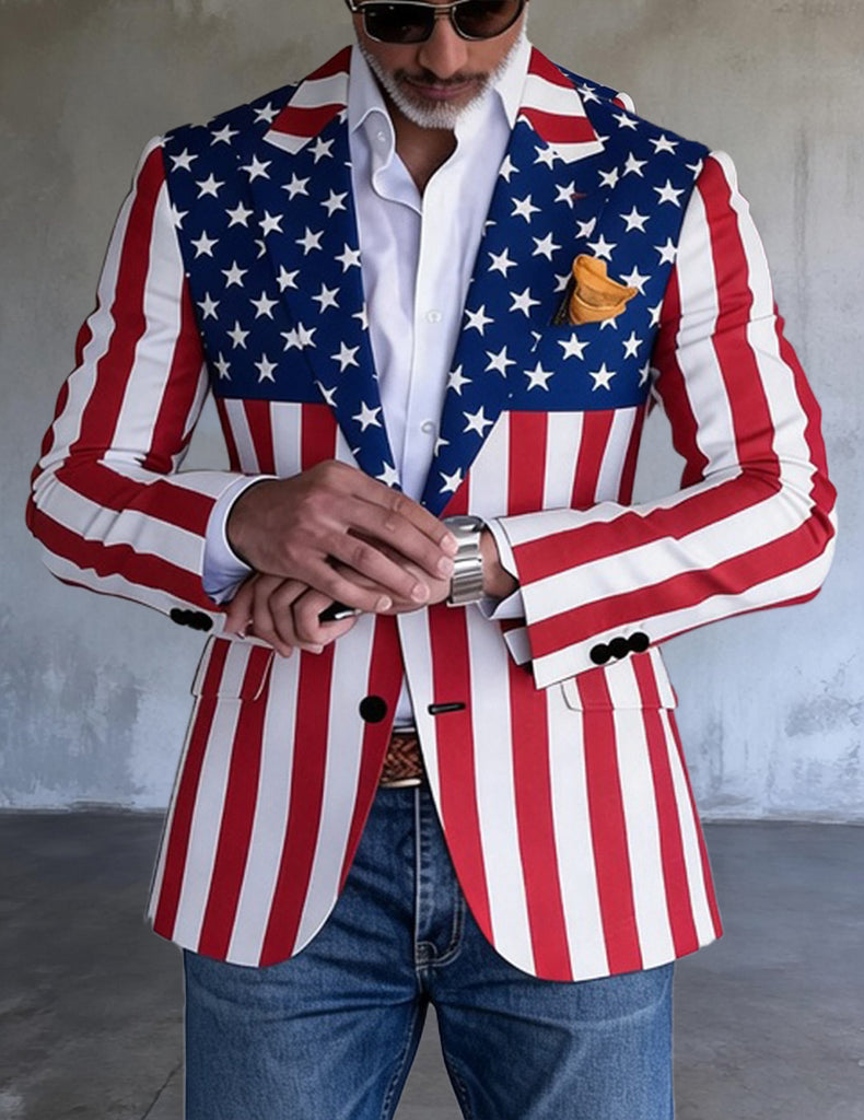ekouaer-men-american-flag-stars-stripes-blazer-slim-fit image 1
