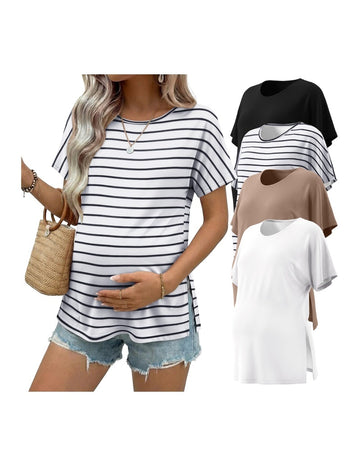 ekouaer-maternity-umstandsshirt-kurzarm-4er-pack-tunika image 7