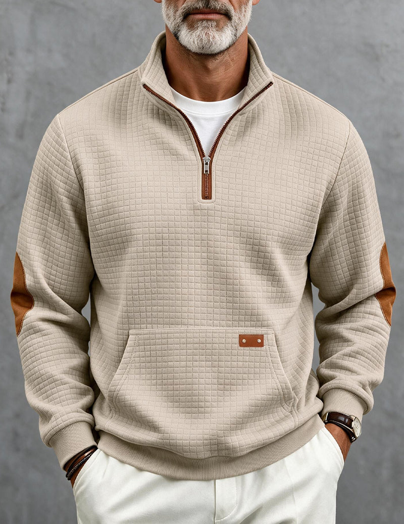 ekouaer-men-quarter-zip-pullover-sweatshirt-herren-schwarz-l-mit-taschen image 7