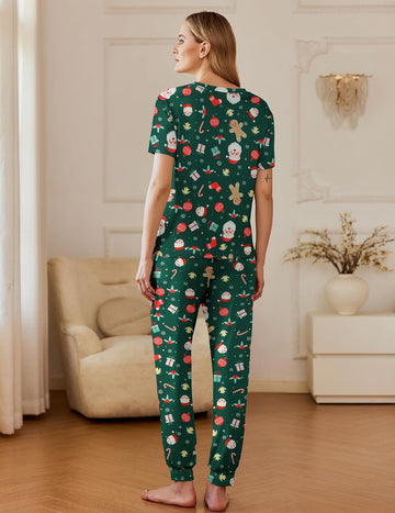 ekouaer-pajama-sets-kurzarm-schlafanzug-2er-mit-joggerhose image 5