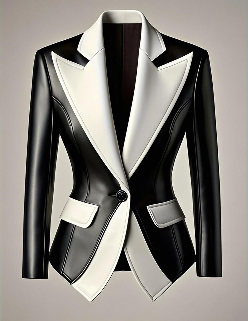 ekouaer-faux-leather-moto-blazer-kontrast-revers-black image 3