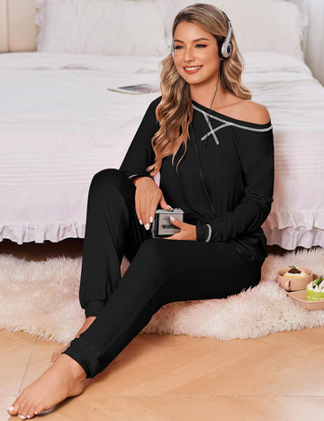 ekouaer-pajama-sets-schlafanzug-2er-pack-jogger-4tlg image 5