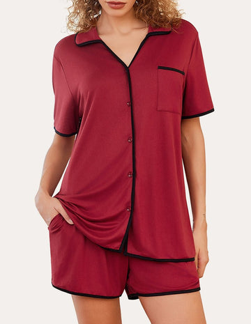 ekouaer-pajama-sets-schlafanzug-kontrast-mit-knopfleiste image 8