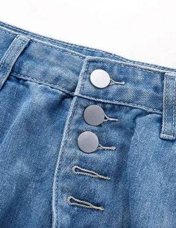 ekouaer-distressed-straight-leg-jeans-high-waist-blau image 7