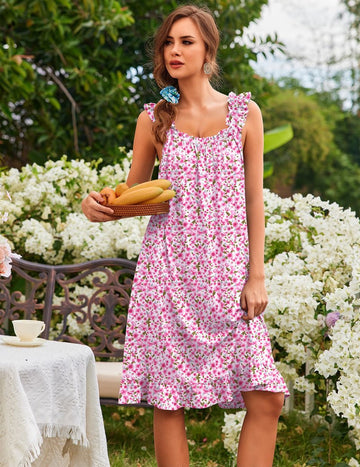 ekouaer-nightgowns-ruffle-nachthemd-rmellos-taschen-blumen image 7