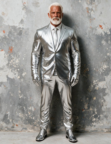 ekouaer-men-metallic-anzug-herren-2-teilig-slim-fit-glanz image 7