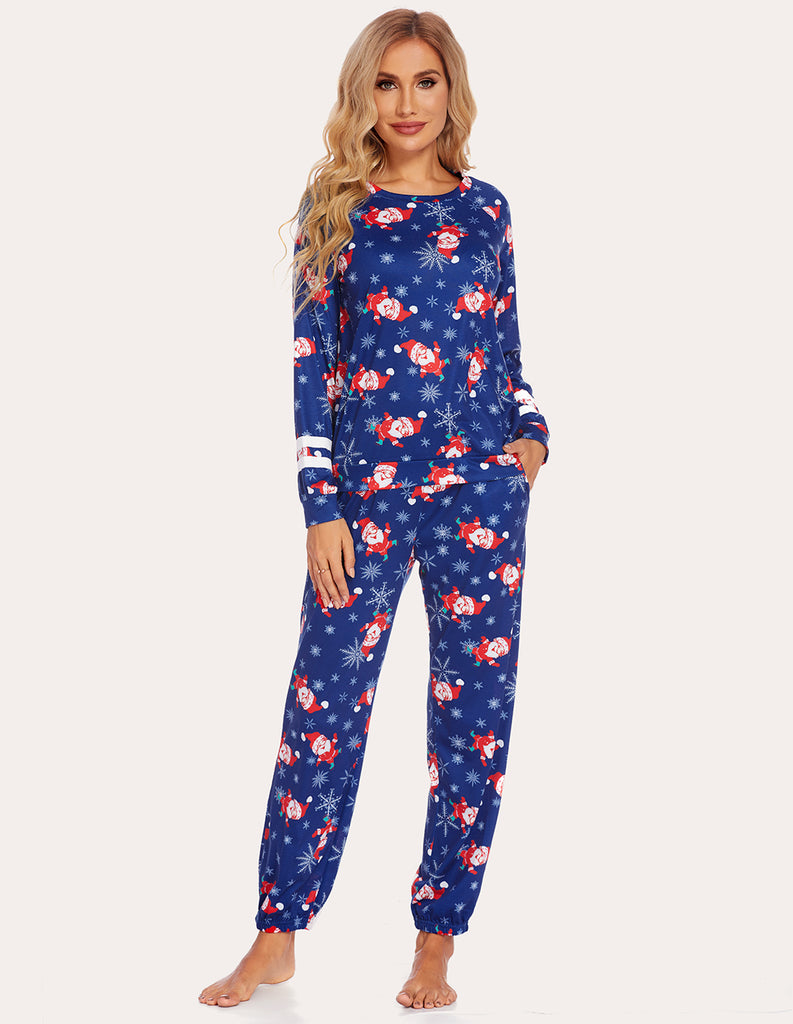 ekouaer-pajama-sets-gestreifter-schlafanzug-langarm-partnerlook image 1