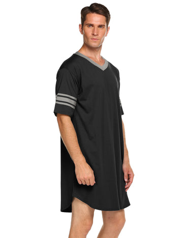 ekouaer-men-schlafshirt-v-ausschnitt-kurzarm-big-tall image 5
