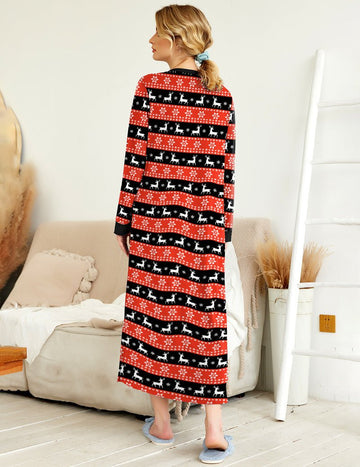 ekouaer-nightgowns-nachthemd-lang-knopfleiste-taschen image 3