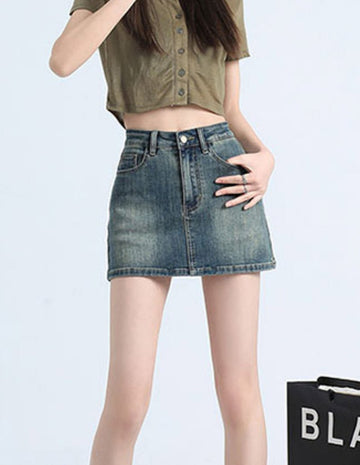 ekouaer-jeansrock-high-waist-mini-stretch-mit-taschen image 7