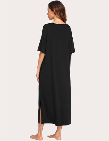 ekouaer-nightgowns-side-split-hauskleid-nachthemd-schlitz image 3