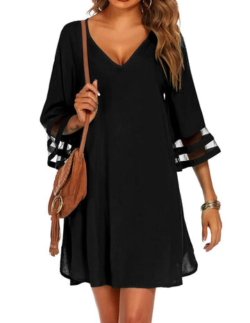 ekouaer-swimwear-cover-up-glocken-rmel-strandkleid-viskose image 3
