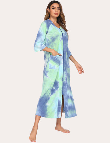 ekouaer-relaxed-three-quarters-sleeve-nachthemd-damen-3-4-arm image 6
