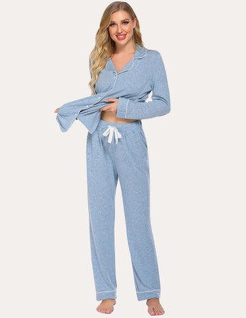 ekouaer-casual-button-down-loungewear-set-viskose image 5