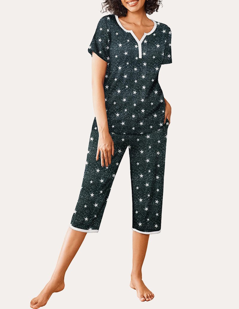 ekouaer-pajama-sets-soft-comfort-pyjama-set-pat1-m-blumen image 2