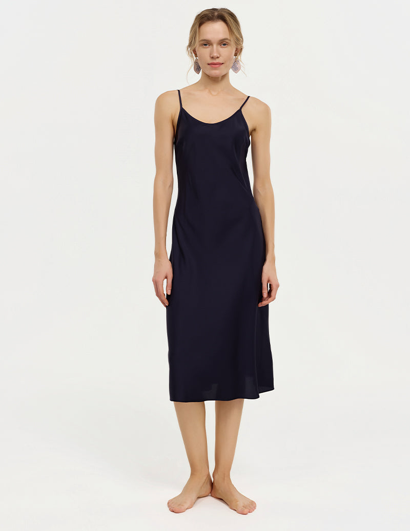 ekouaer-nightgowns-spaghetti-negligee-blaugrau-midi-satin image 4