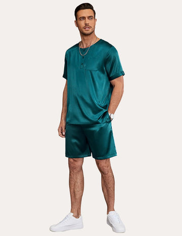 ekouaer-men-satin-schlafanzug-kurzarm-shorts-elastisch image 7