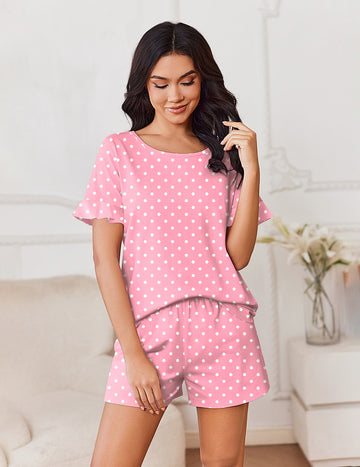 ekouaer-pajama-sets-baumwoll-pyjama-r-schen-top-shorts image 7