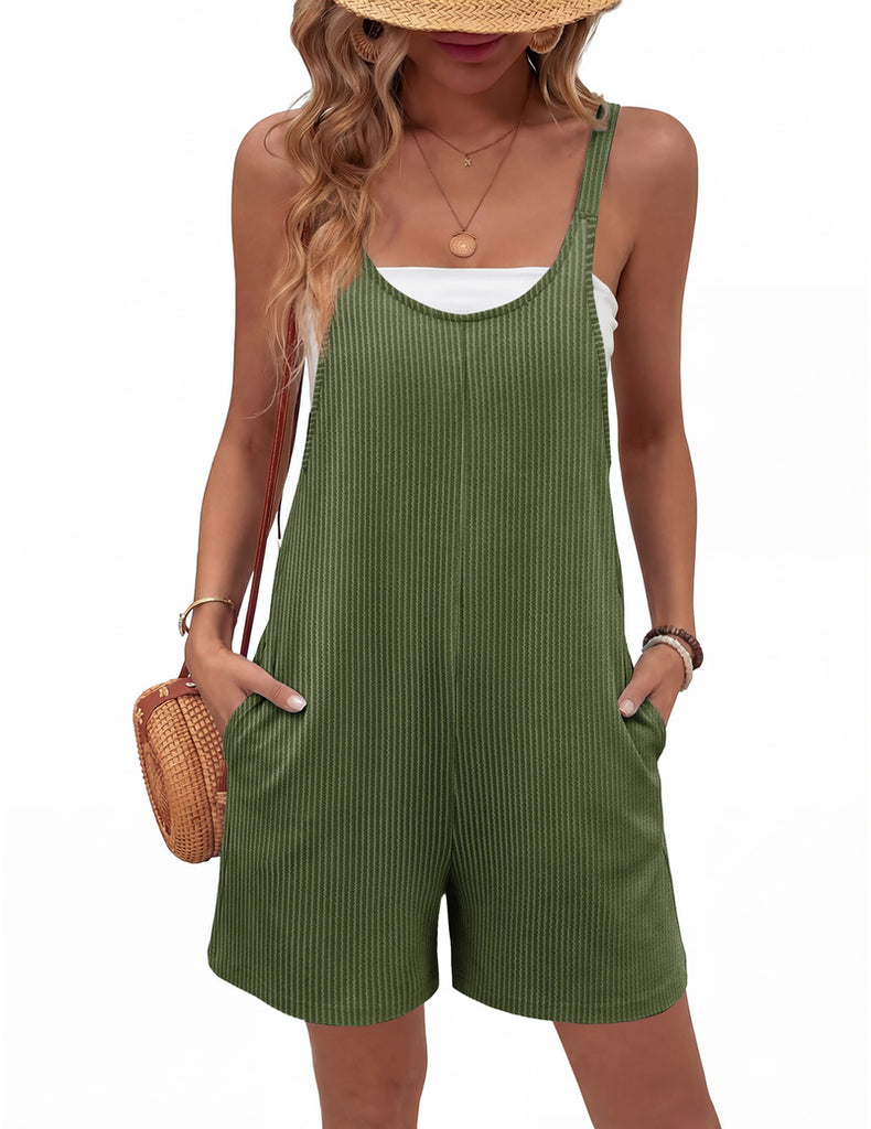ekouaer-jumpsuit-romper-kurz-strick-spaghettitr-ger-schwarz image 1