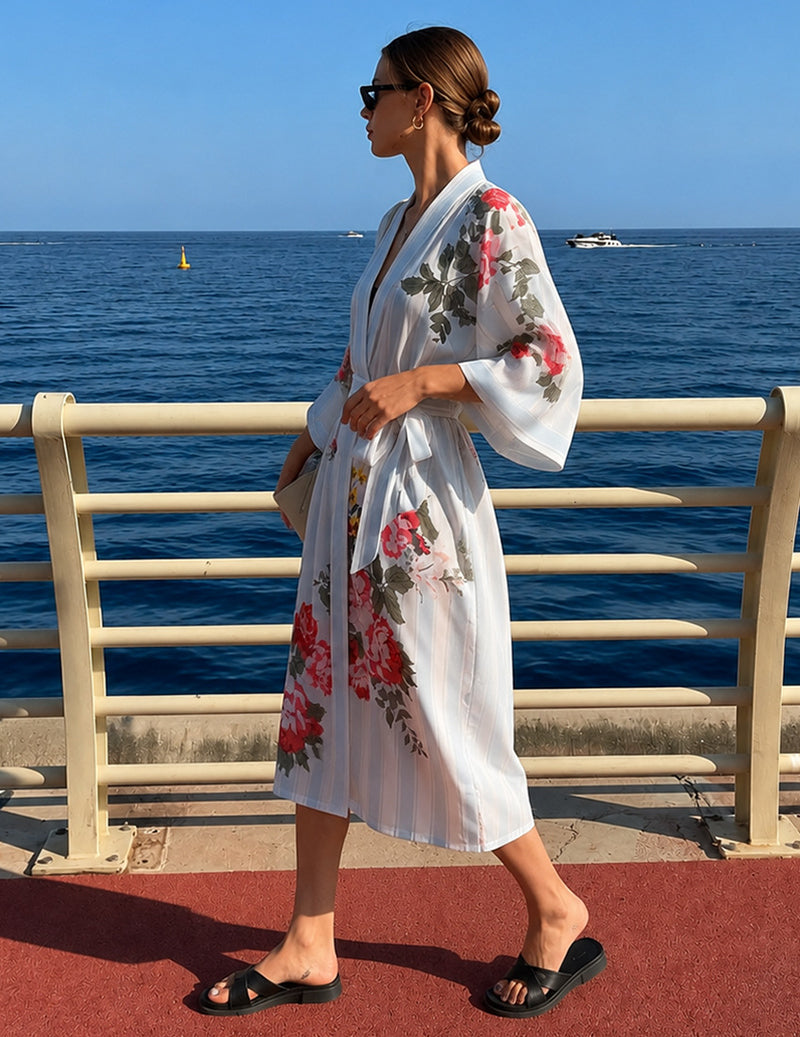 ekouaer-robes-kimono-morgenmantel-purple-floral-lyocell image 6