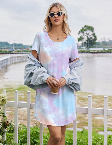 ekouaer-nightgowns-bamboo-kurzarm-nachthemd-k-hlend image 7
