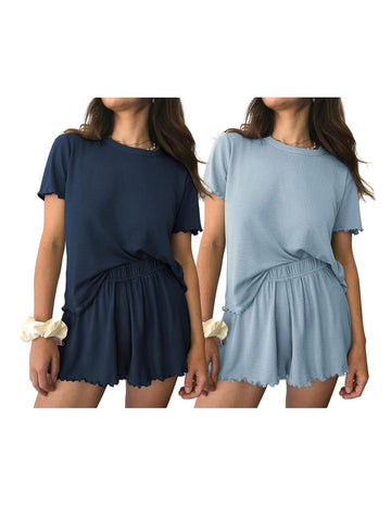 ekouaer-pajama-set-kurzarm-schlafanzug-2er-pack image 7