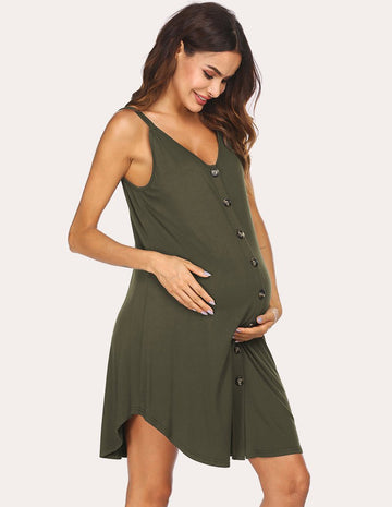 ekouaer-maternity-stillnachthemd-rmellos-knopfleiste-v-ausschnitt image 7