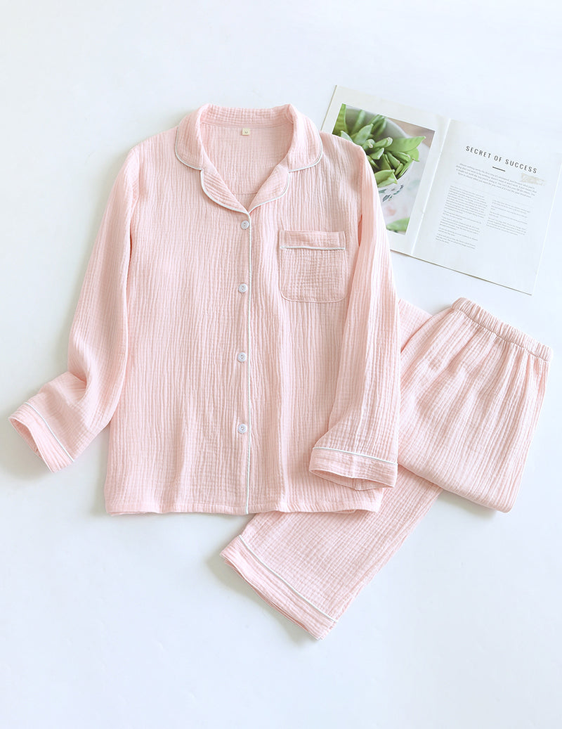 ekouaer-pajama-sets-cotton-gauze-pyjama-wei-langarm-baumwolle image 5