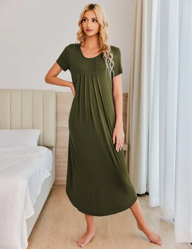 ekouaer-nightgowns-house-dress-nachthemd-lang-plus-size image 1