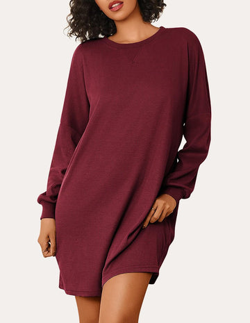ekouaer-nightgowns-soft-waffle-knit-nachthemd-langarm image 7
