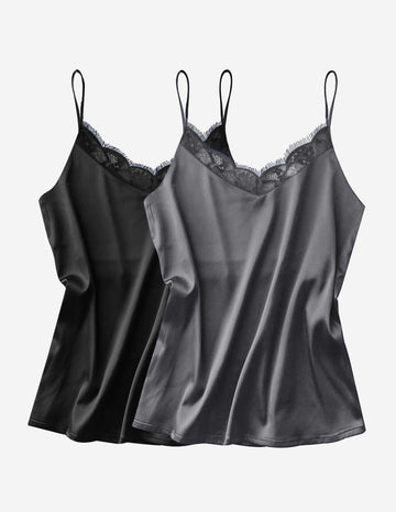 ekouaer-pajama-sets-spitze-tr-gertop-2er-pack-v-ausschnitt image 7