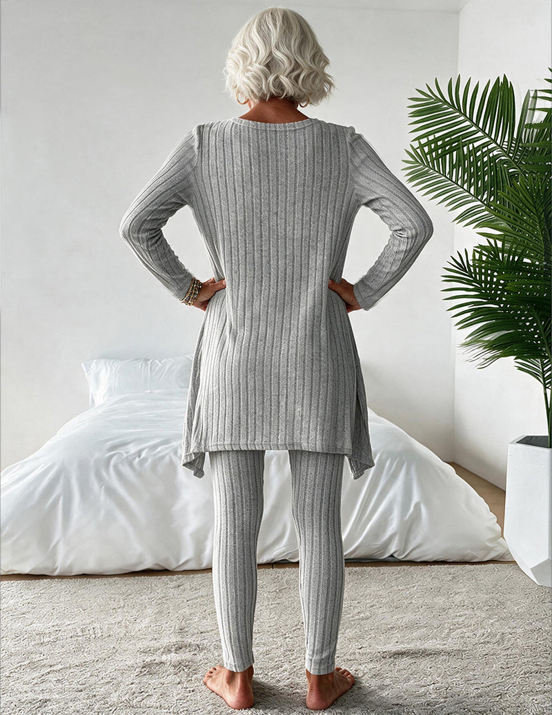 ekouaer-pajama-sets-3-teiler-rippstrick-cardigan-set image 5