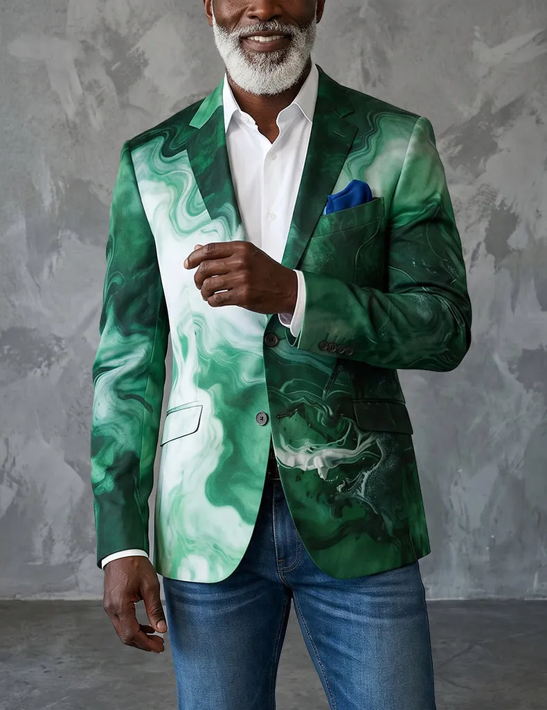 ekouaer-men-blazer-green-marble-slim-fit-sakko-gr-n image 1