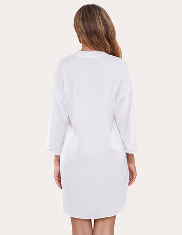 ekouaer-nightgowns-satin-nachthemd-3-4-rmel-knopfleiste image 4