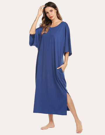 ekouaer-nightgowns-nightdress-nachthemd-lang-mit-taschen image 7