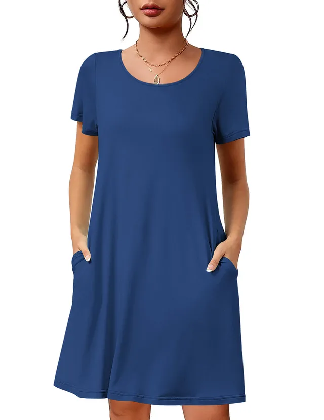 ekouaer-nightgowns-kurzarm-nachthemd-rundhals-schlafkleid image 1