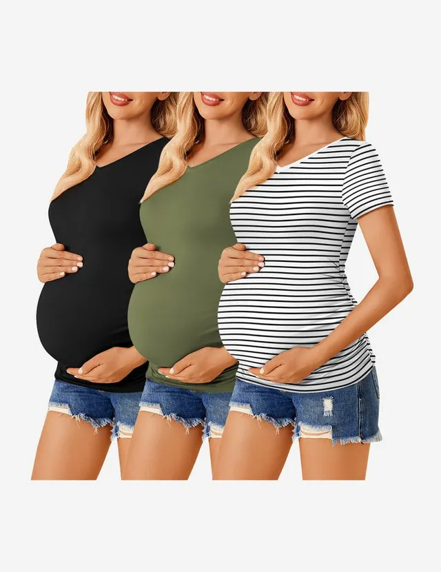 ekouaer-maternity-umstandsshirt-3er-v-ausschnitt image 1