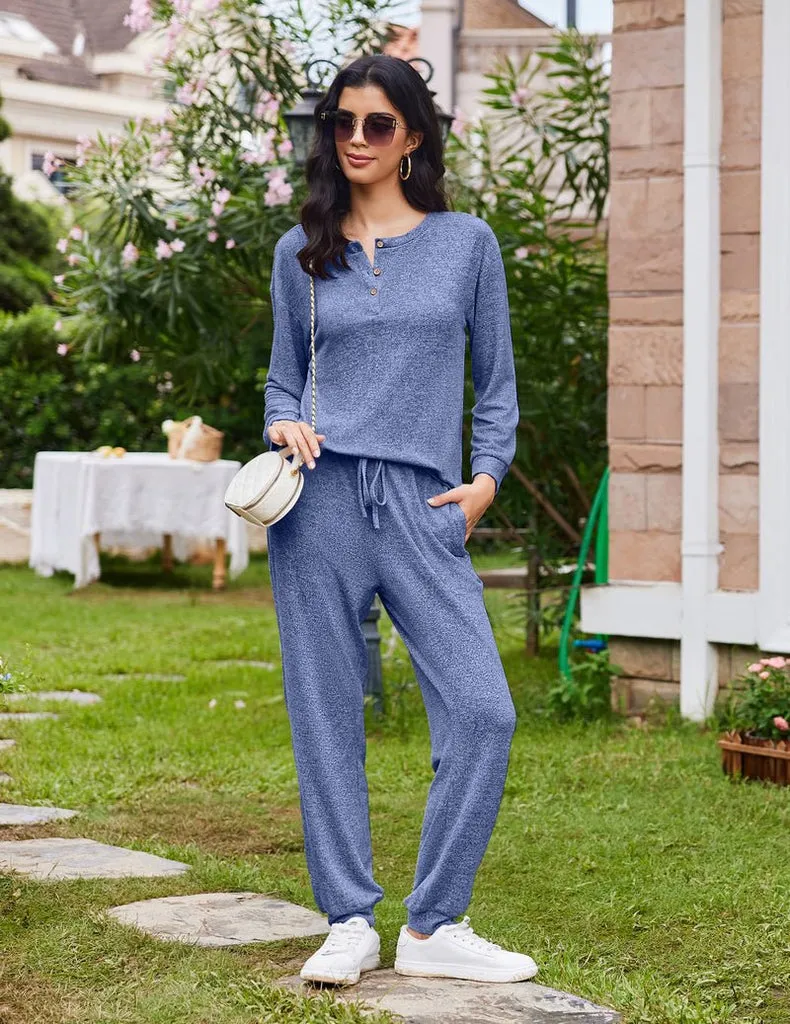 ekouaer-pajama-sets-langarm-pyjama-2teilig-mit-taschen image 1