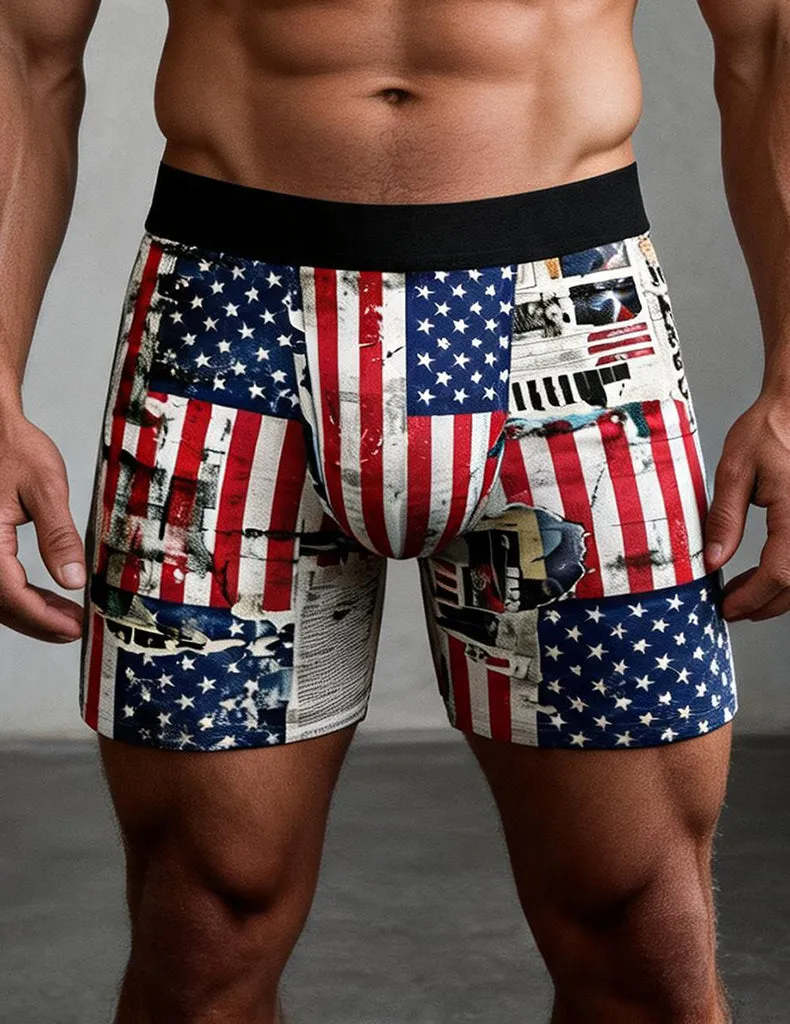 ekouaer-men-boxershorts-usa-flagge-eagle-trunks-bedruckt image 1