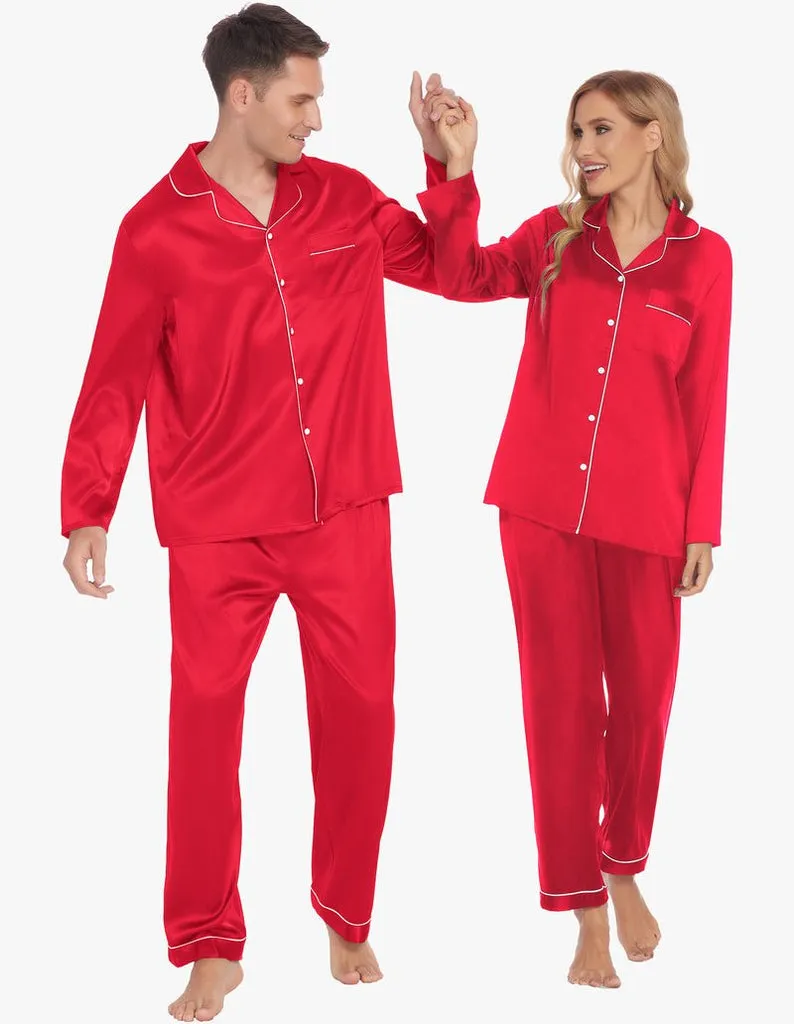 ekouaer-pajama-sets-satin-pyjama-langarm-lang image 1