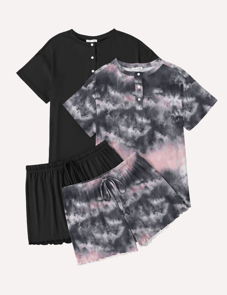 ekouaer-pajama-sets-pyjama-kurzarm-shorts-2er-pack-sommer image 1