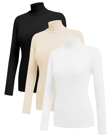 ekouaer-thermal-thermoshirt-rollkragen-gerippt-3er-pack image 3