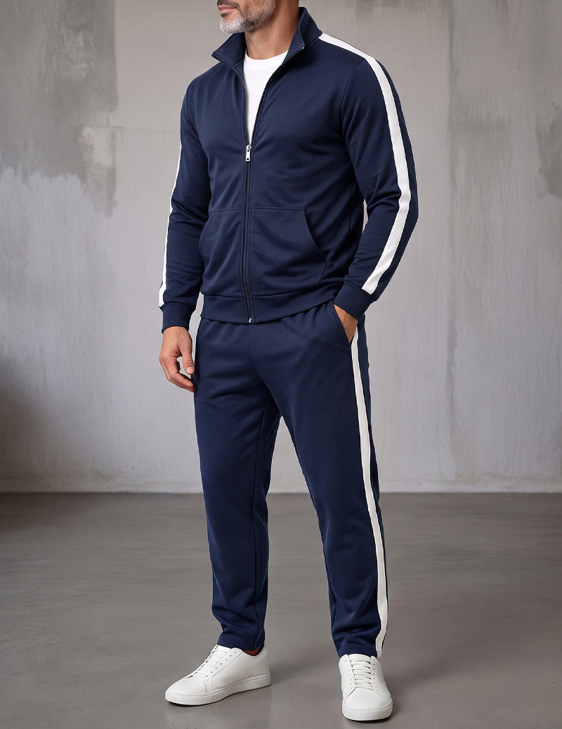 ekouaer-men-trainingsanzug-herren-royal-blue-mit-streifen image 2
