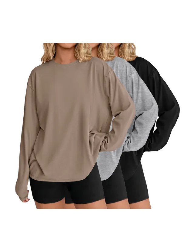 ekouaer-pajama-sets-3-packs-cotton-blend-langarmshirt-schwarz image 1