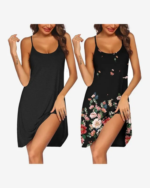 ekouaer-nightgowns-racerback-nachthemd-rmellos-2er-pack-knielang image 1