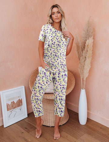 ekouaer-pajama-sets-capri-pyjama-bedruckt-mit-taschen image 7