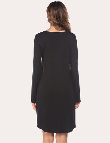ekouaer-striped-nachthemd-damen-gestreift-schlafkleid image 4