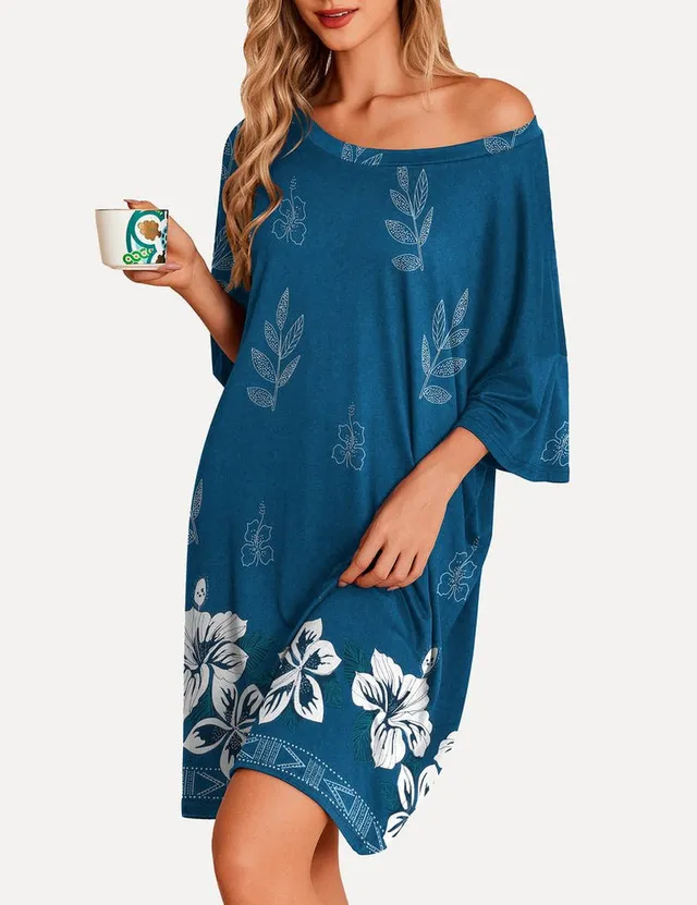 ekouaer-nightgowns-sleep-shirt-nachthemd-oversize-kurzarm image 1