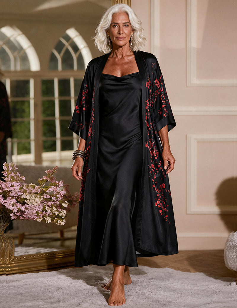 ekouaer-robes-kimono-morgenmantel-negligee-set-bestickt image 3